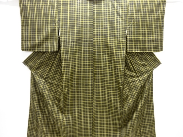 JAPANESE KIMONO / YONEZAWA TSUMUGI / WOVEN GRID